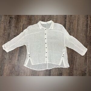 Fate by LFD | White Button Down 100% Linen Blouse